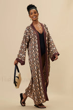 Print Belted Stylish Kimono Dress