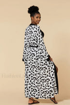 Print Belted Stylish Kimono Dress