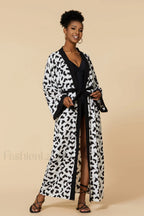 Print Belted Stylish Kimono Dress