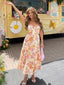 Print Bodycon Floral Dress Pink / M