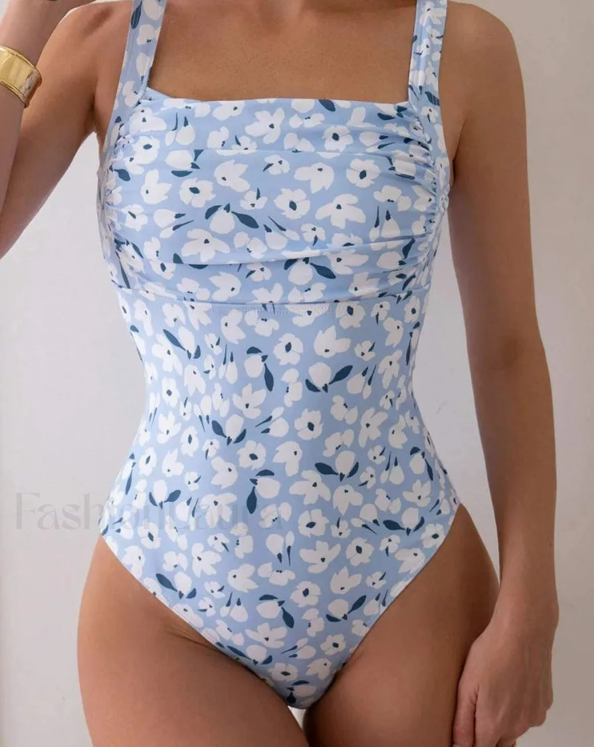 Print Strapped Backless Push Up One Piece white / S Main image