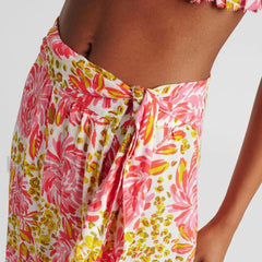 Printed Asymmetric Tie Waist Skirt