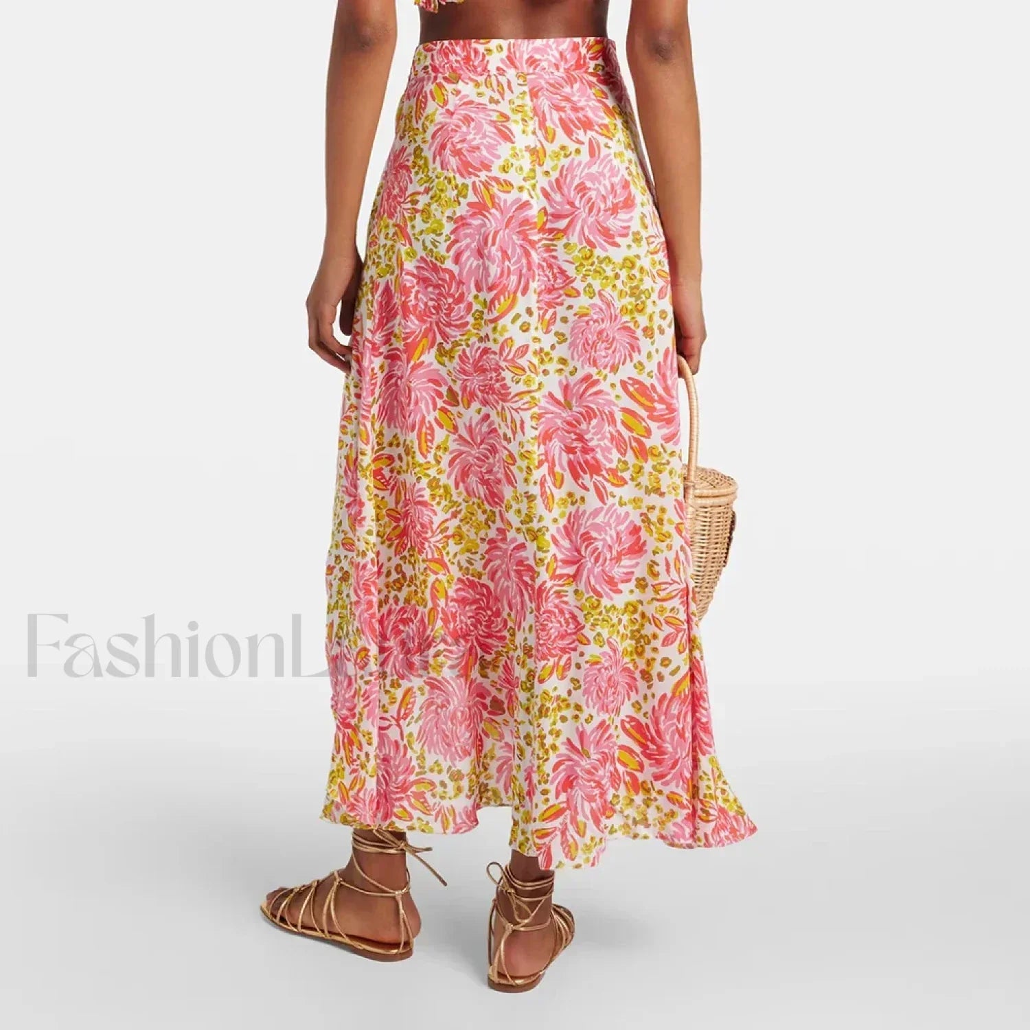 Printed Asymmetric Tie Waist Skirt Secondary image
