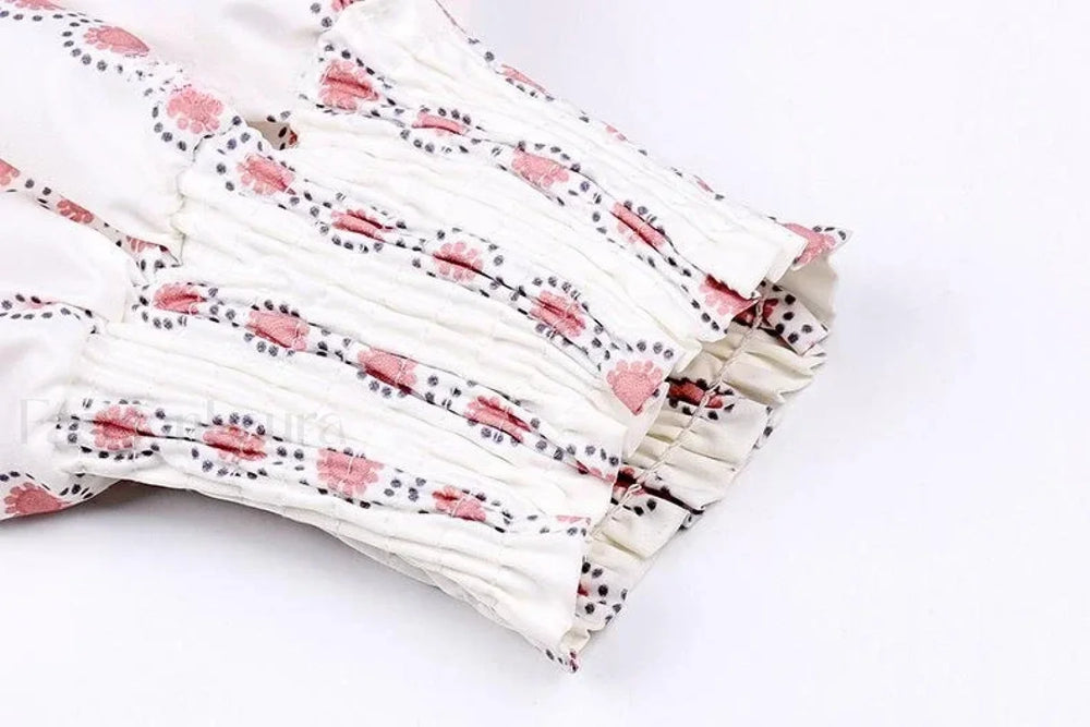 Printed Floral Korean Office Lady Blusas Blouse