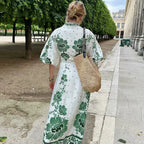 Printed Long Sleeve Boho Dress