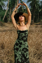 Printed Sexy Halter Strappy Spice Girl Floral Dress