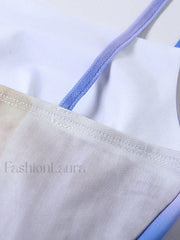 Printed Sleeveless Mesh Mini Dress Mini Dresses