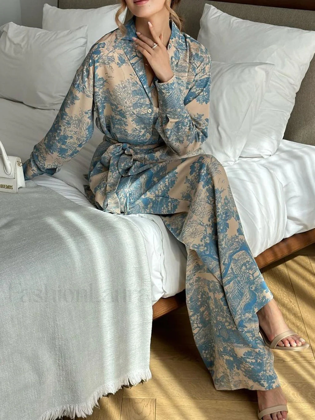 Printed Tie Up Pants Set Pant Sets