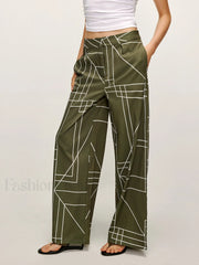 Printed Wide Leg Pants Pants