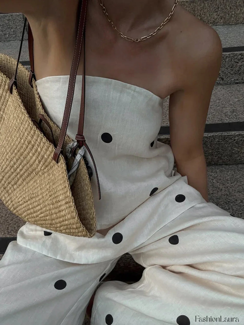 Printing Backless Sleeveless Pants Two Piece Set