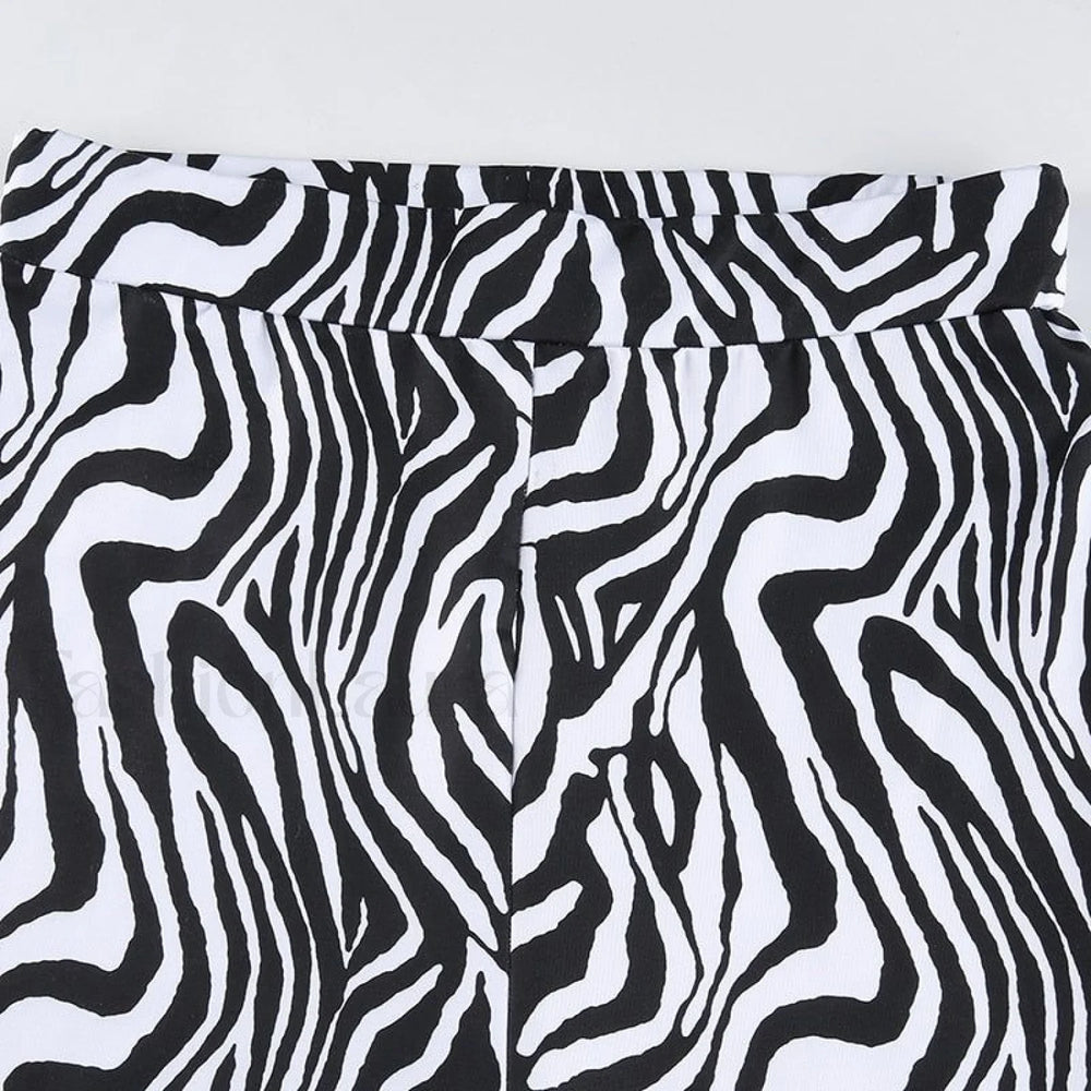 Priscilla Animal Print High Waisted Flare Pants Pants