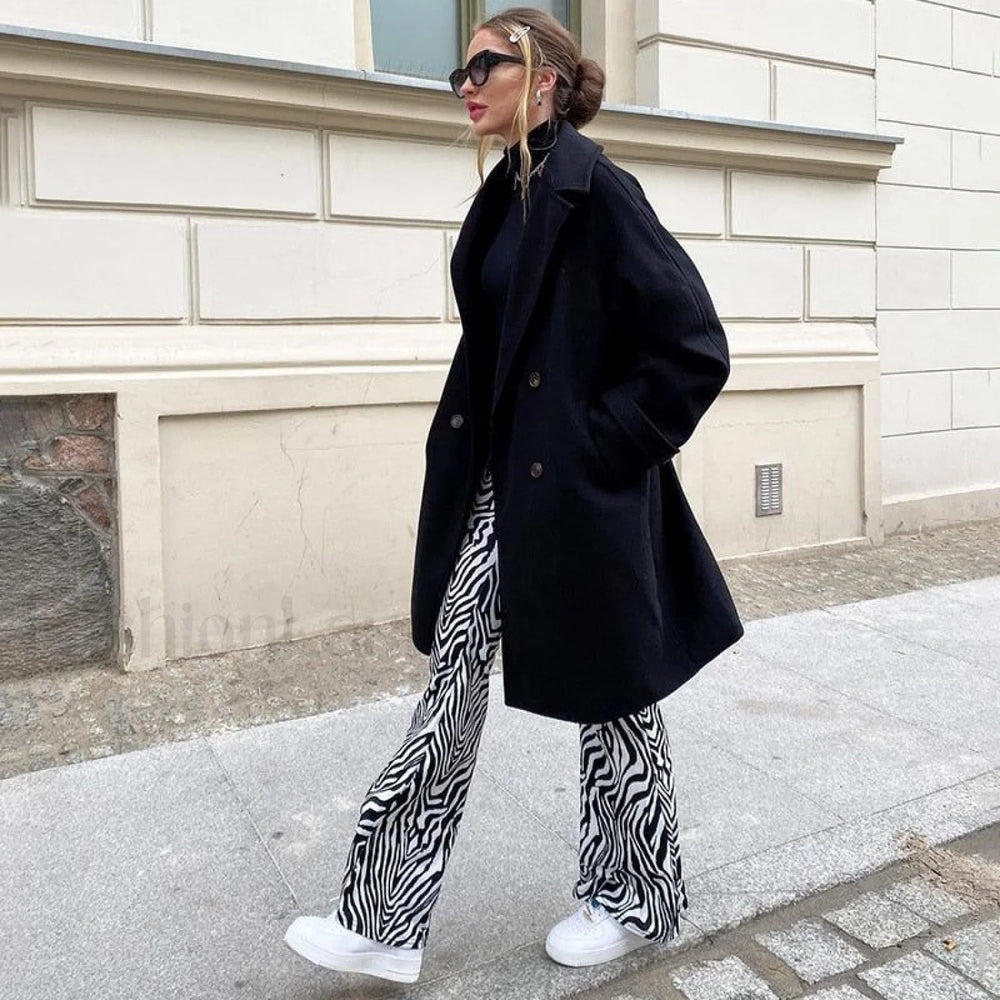 Priscilla Animal Print High Waisted Flare Pants Pants