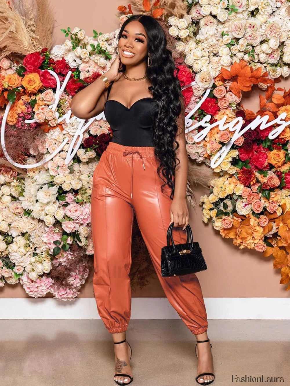 PU Pants Orange / L Pants