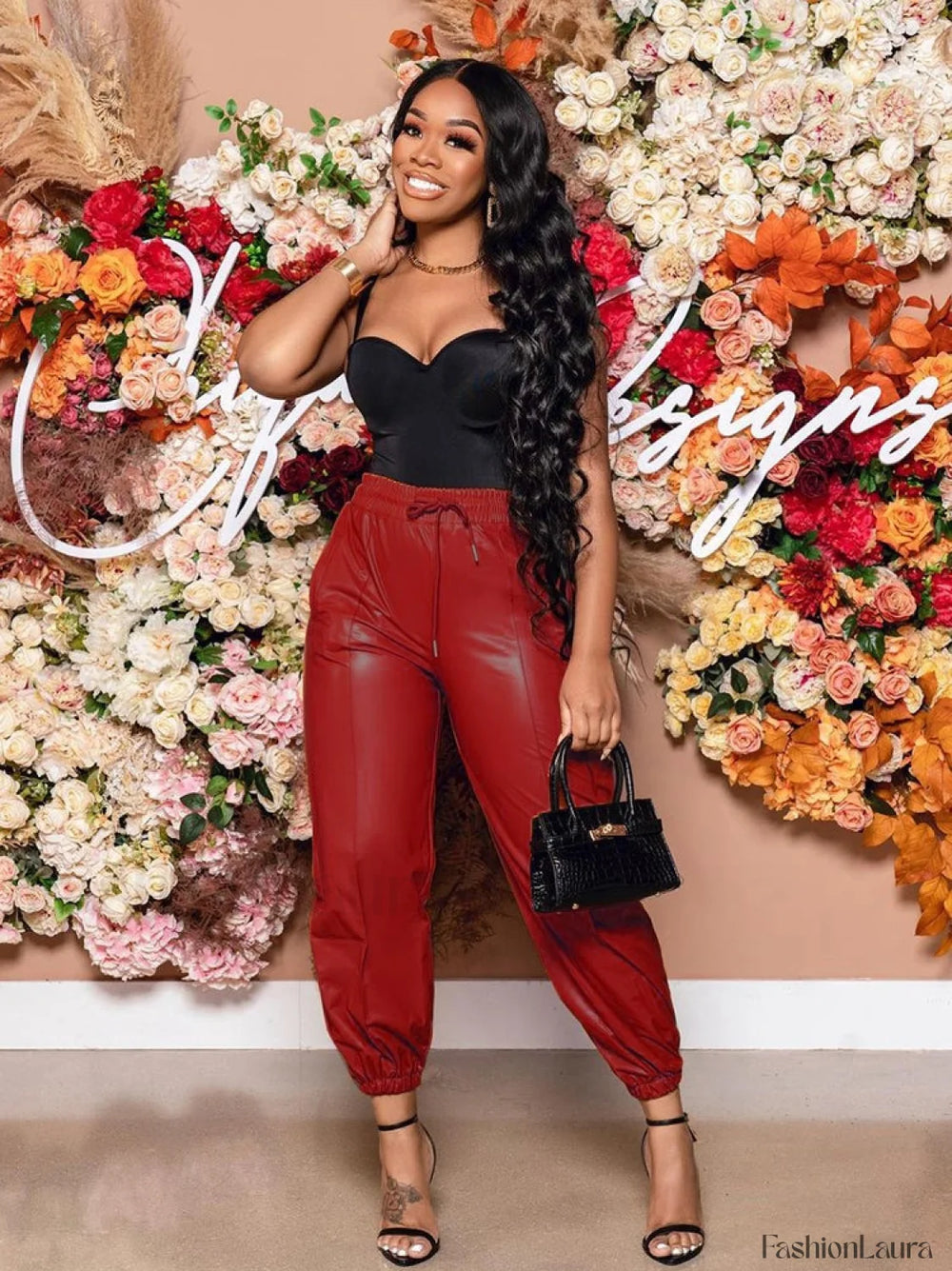 PU Pants Red / L Pants