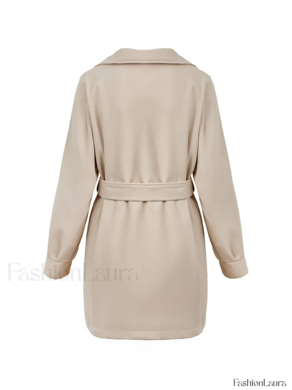 Puff Sleeve Belted Woolen Coat Coat