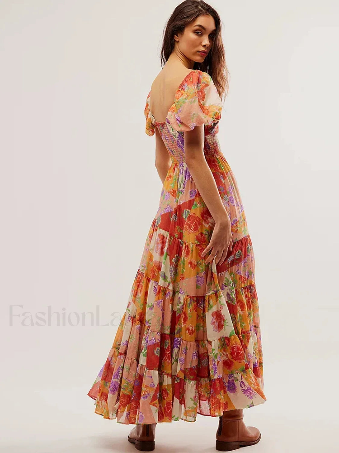 Puff Sleeve Vintage Floral Dress Secondary image