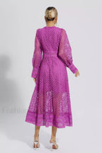 Puff Sleeves Fit Charming & Flare Midi Dress