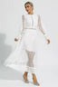 Puff Sleeves Fit Charming & Flare Midi Dress S / White