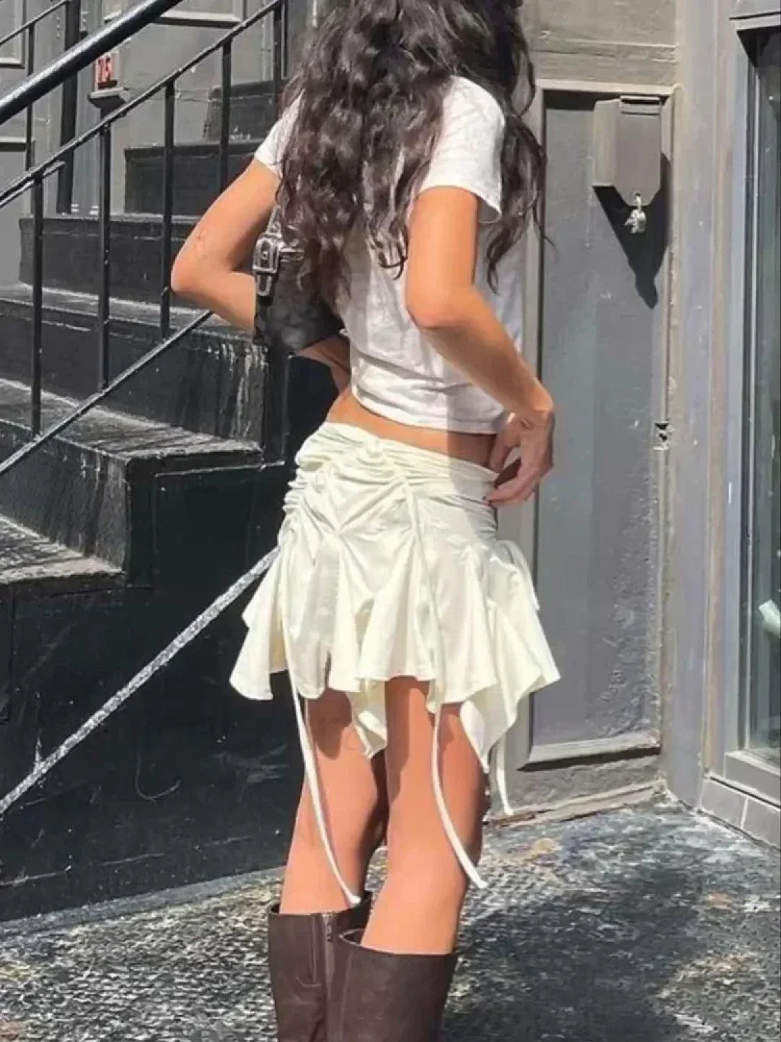 Punk Duck Irregular Ruched Mini Skirt Secondary image