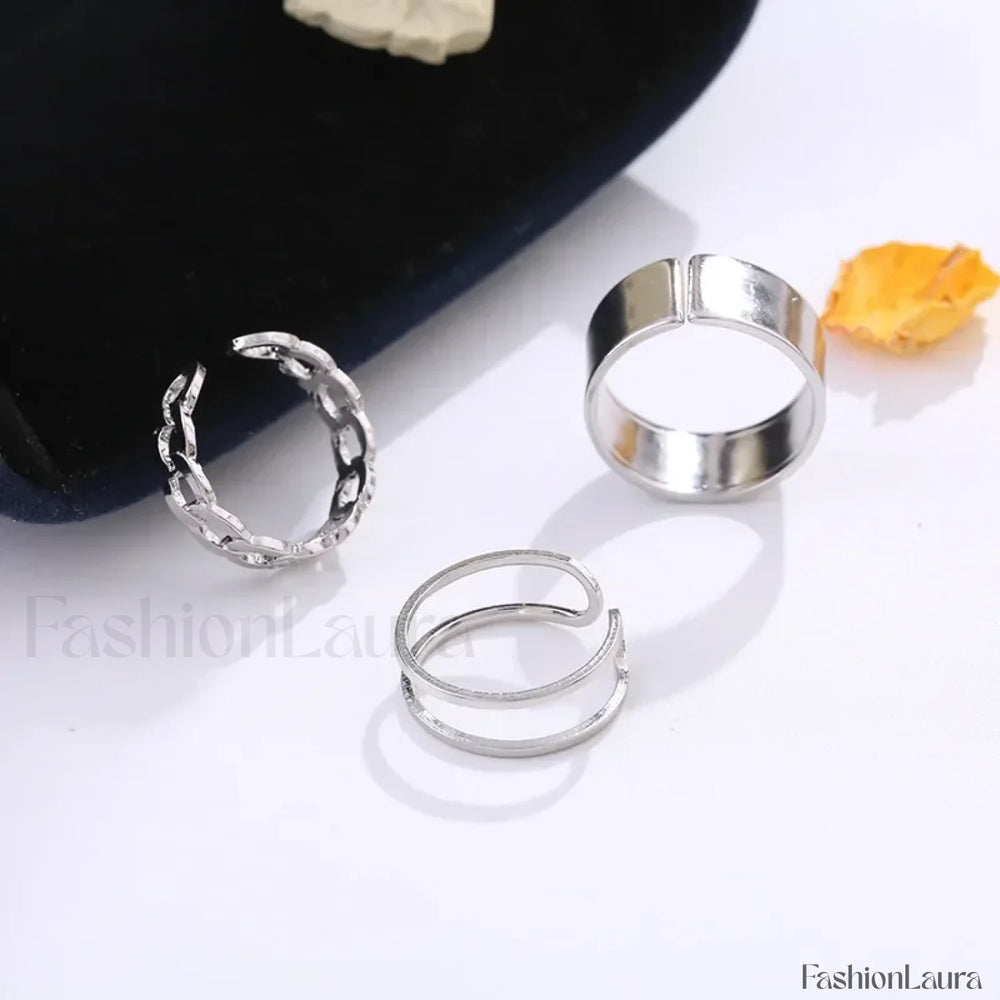 Punk Metal Geometry Circular Opening Index Buckle Joint Jewelry Gifts Ring