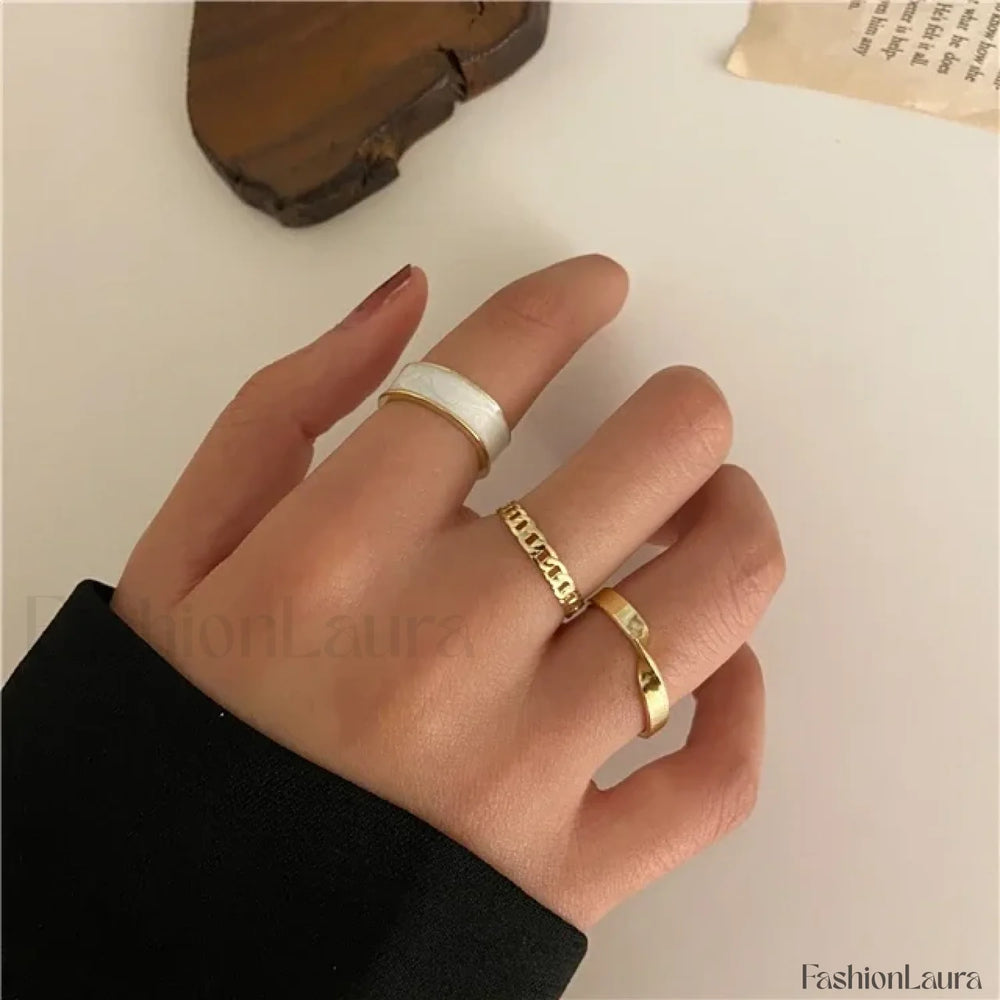 Punk Metal Geometry Circular Opening Index Buckle Joint Jewelry Gifts Ring 99003