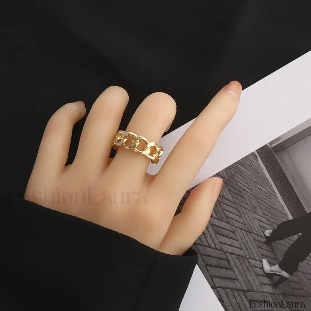 Punk Metal Geometry Circular Opening Index Buckle Joint Jewelry Gifts Ring 99055