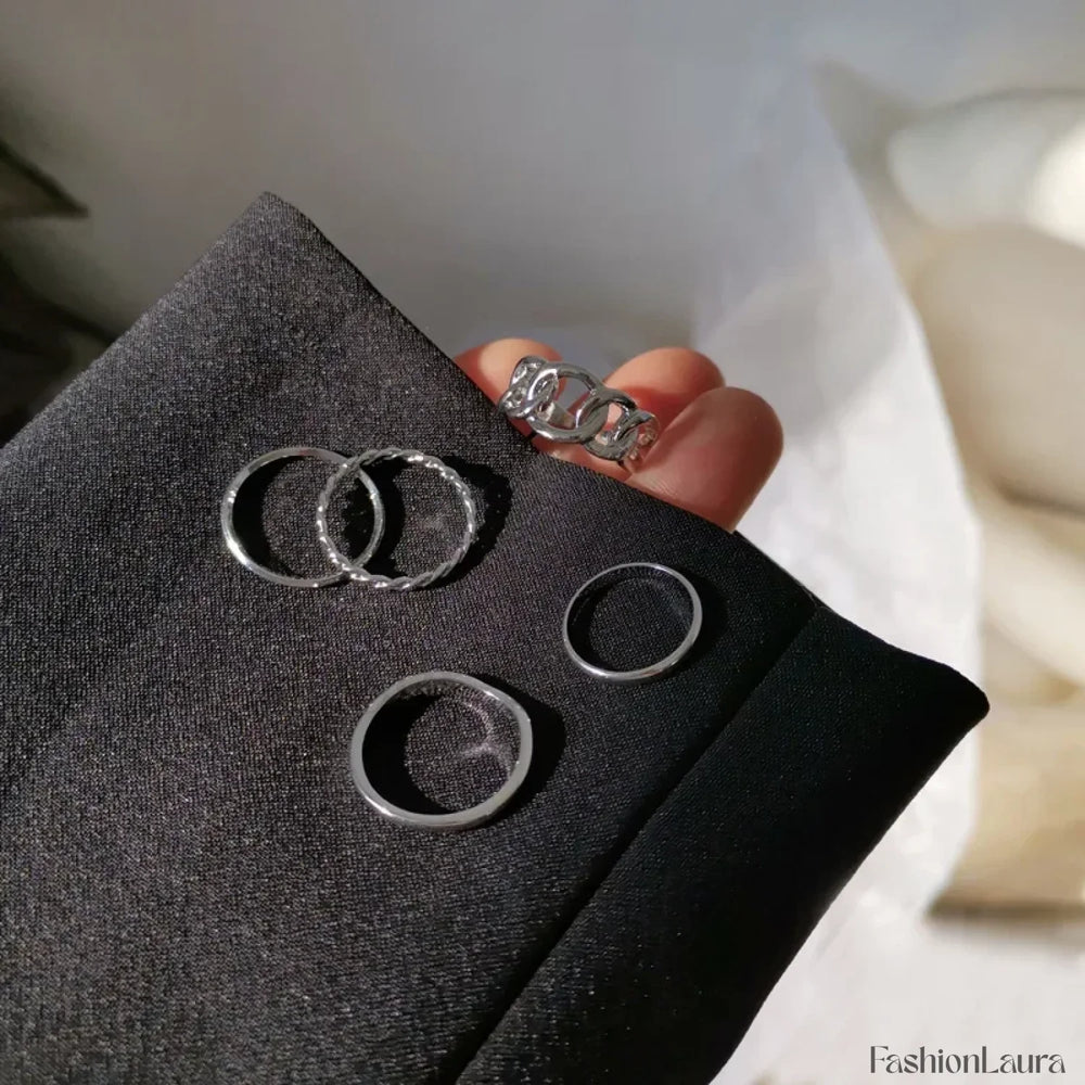 Punk Metal Geometry Circular Opening Index Buckle Joint Jewelry Gifts Ring 99069