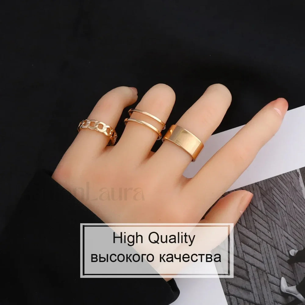Punk Metal Geometry Circular Opening Index Buckle Joint Jewelry Gifts Ring 99071