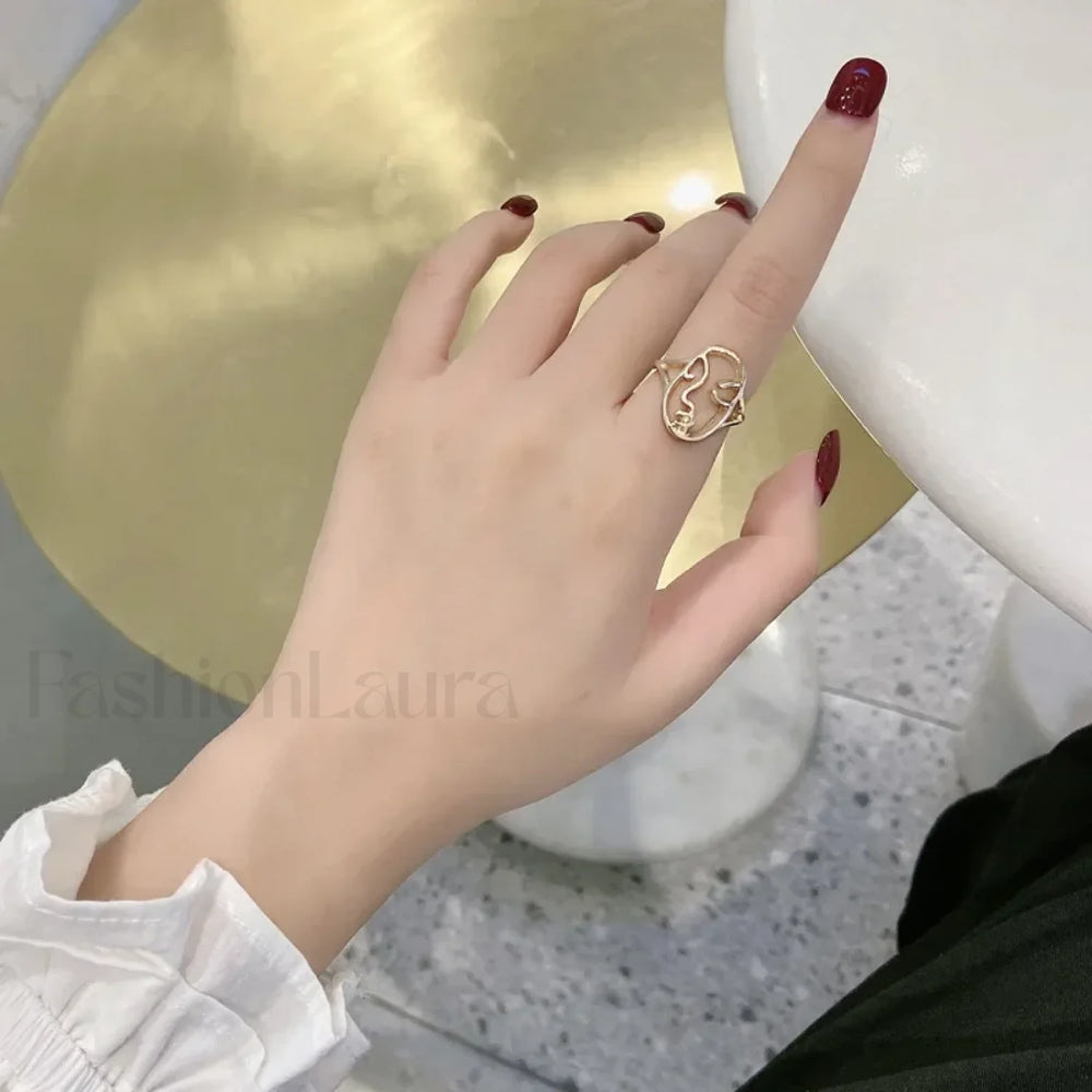 Punk Metal Geometry Circular Opening Index Buckle Joint Jewelry Gifts Ring 99073