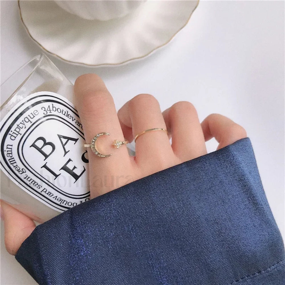 Punk Metal Geometry Circular Opening Index Buckle Joint Jewelry Gifts Ring 99085