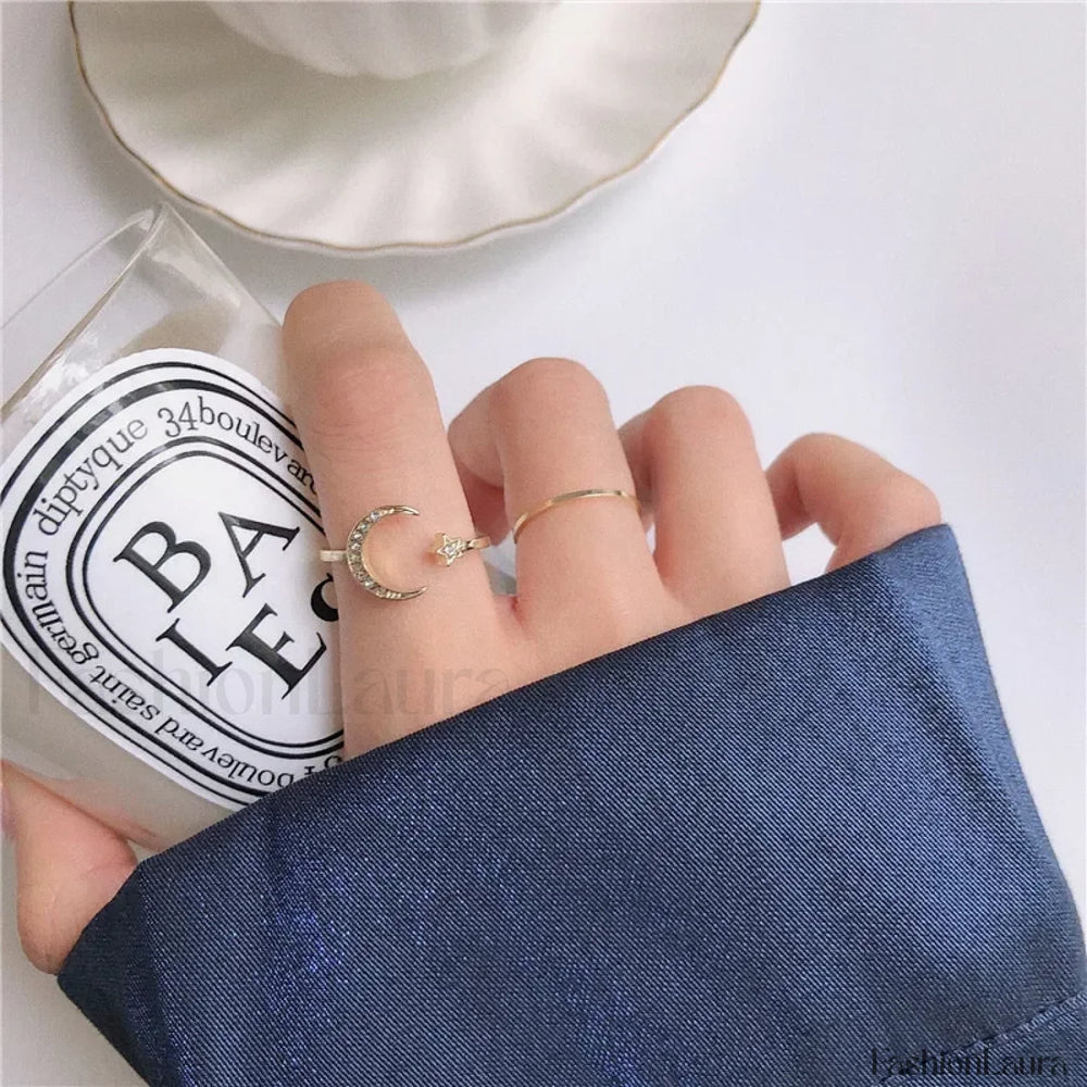 Punk Metal Geometry Circular Opening Index Buckle Joint Jewelry Gifts Ring 99085