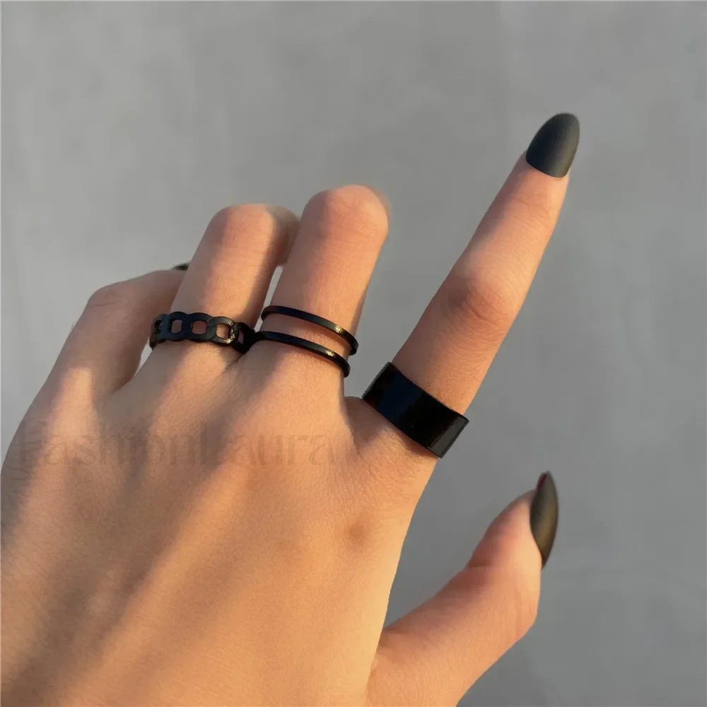 Punk Metal Geometry Circular Opening Index Buckle Joint Jewelry Gifts Ring 99367