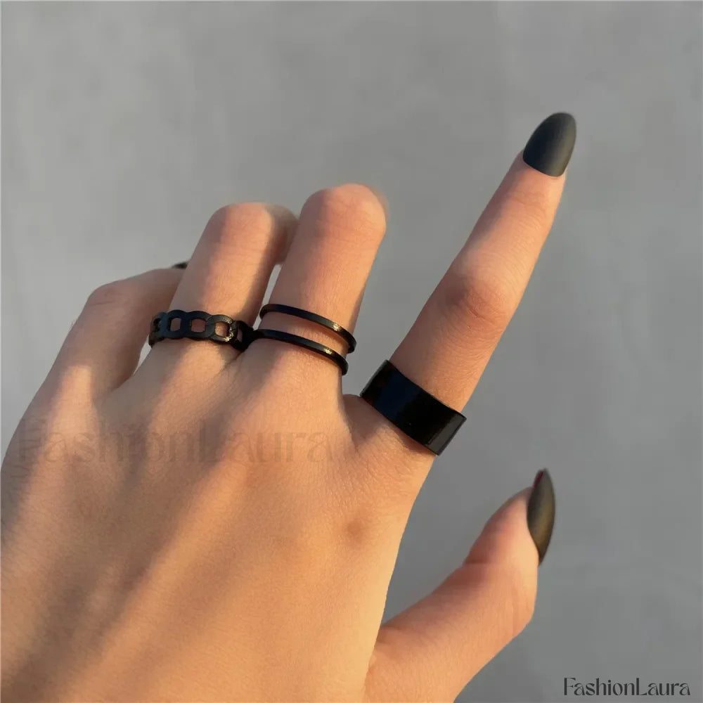 Punk Metal Geometry Circular Opening Index Buckle Joint Jewelry Gifts Ring 99367