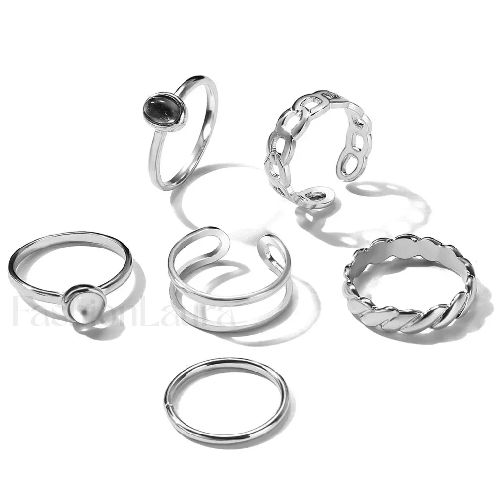 Punk Metal Geometry Circular Opening Index Buckle Joint Jewelry Gifts Ring 99376