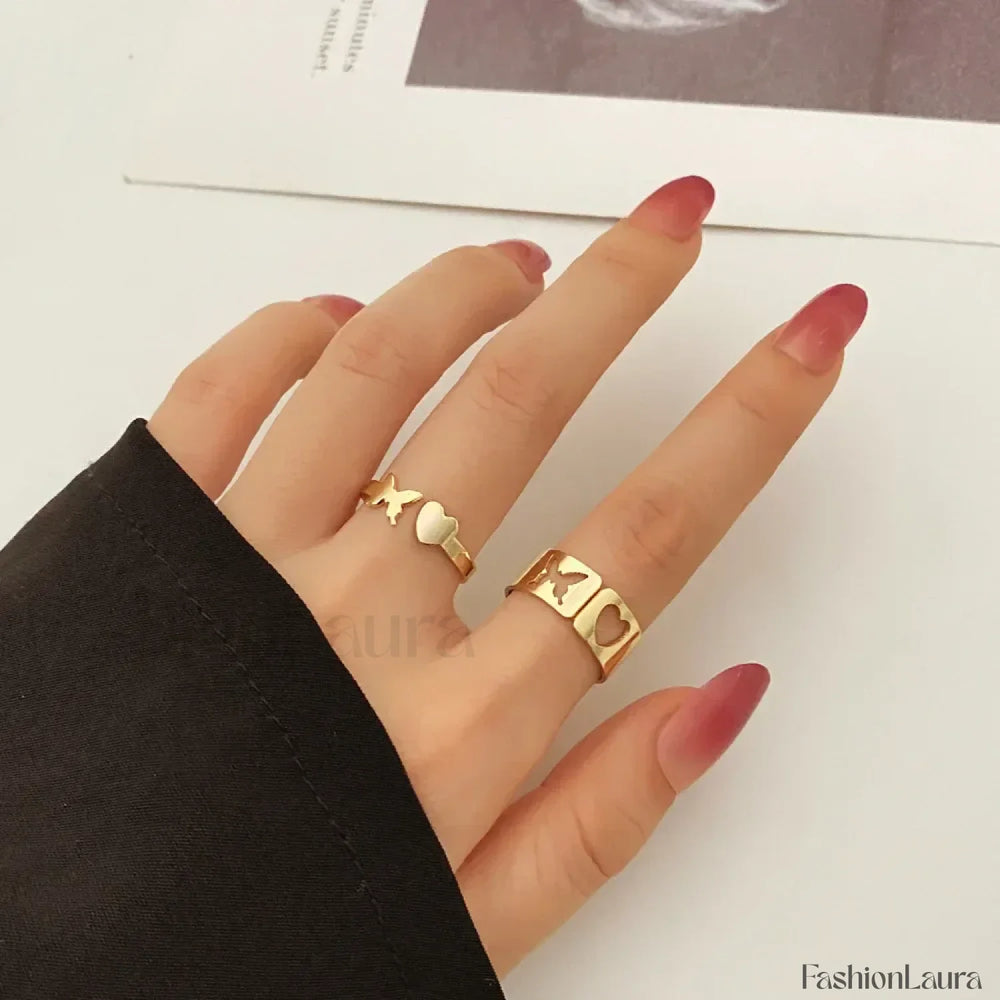 Punk Metal Geometry Circular Opening Index Buckle Joint Jewelry Gifts Ring 99462