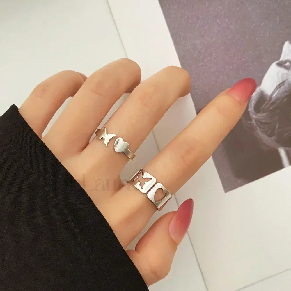 Punk Metal Geometry Circular Opening Index Buckle Joint Jewelry Gifts Ring 99463