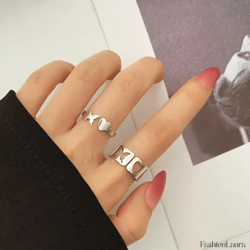 Punk Metal Geometry Circular Opening Index Buckle Joint Jewelry Gifts Ring 99463