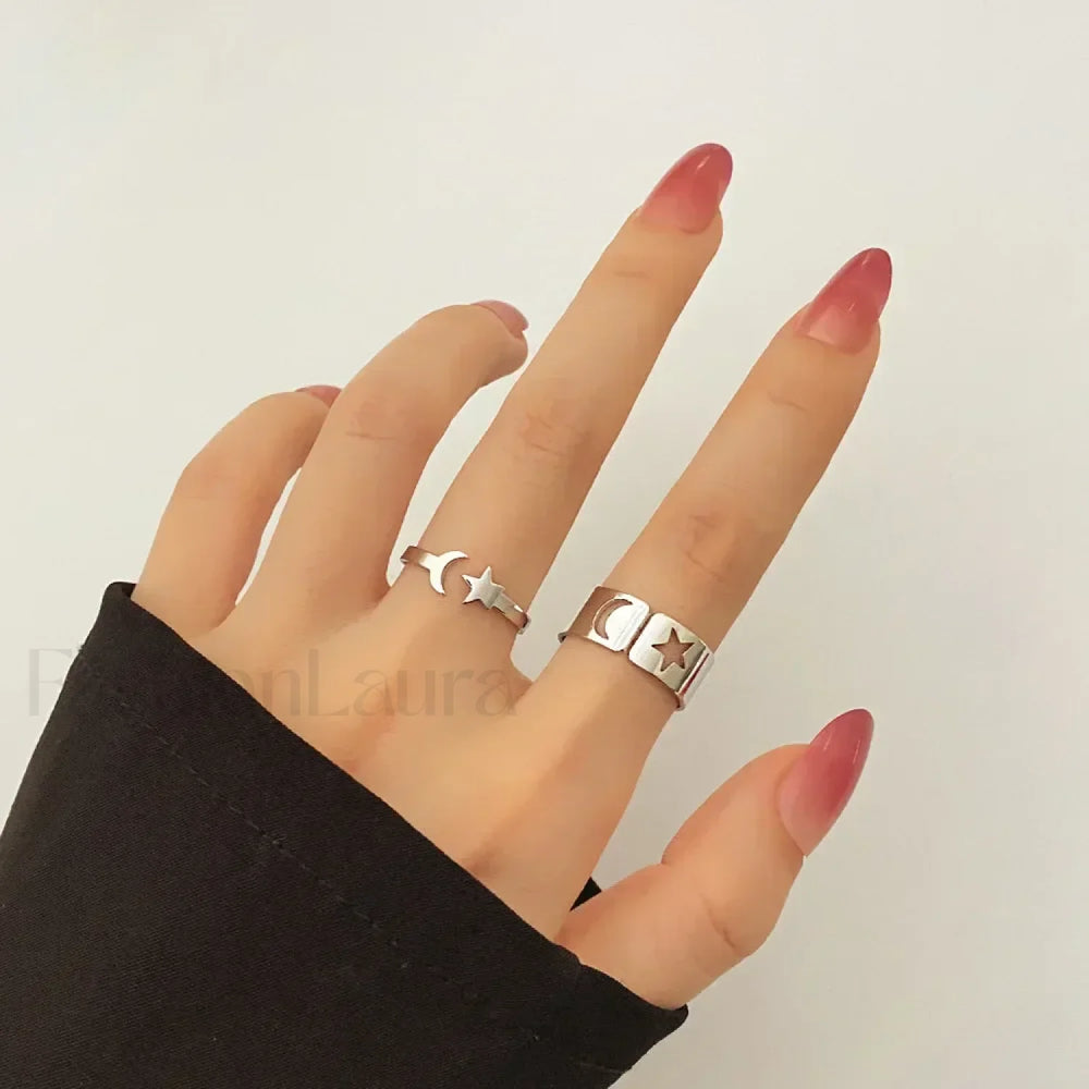 Punk Metal Geometry Circular Opening Index Buckle Joint Jewelry Gifts Ring 99465