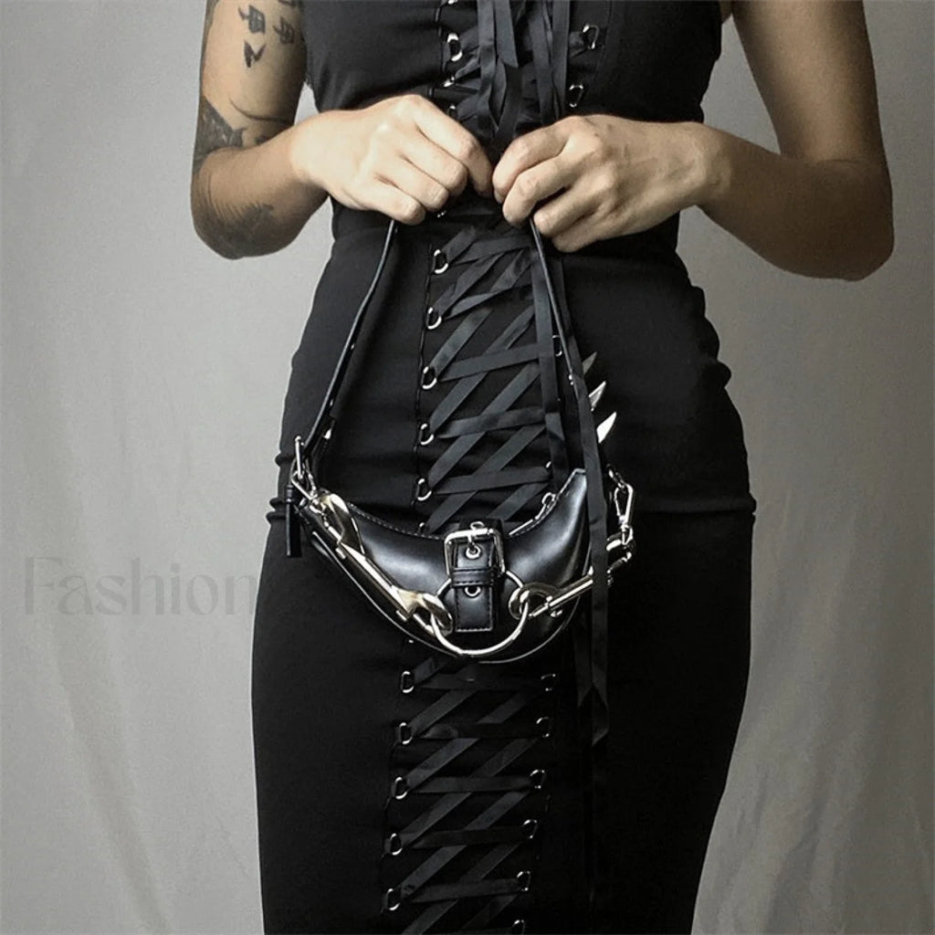 Punk Rivets Gothic Metal Buckles Sparks Crossbody Shoulder Bag