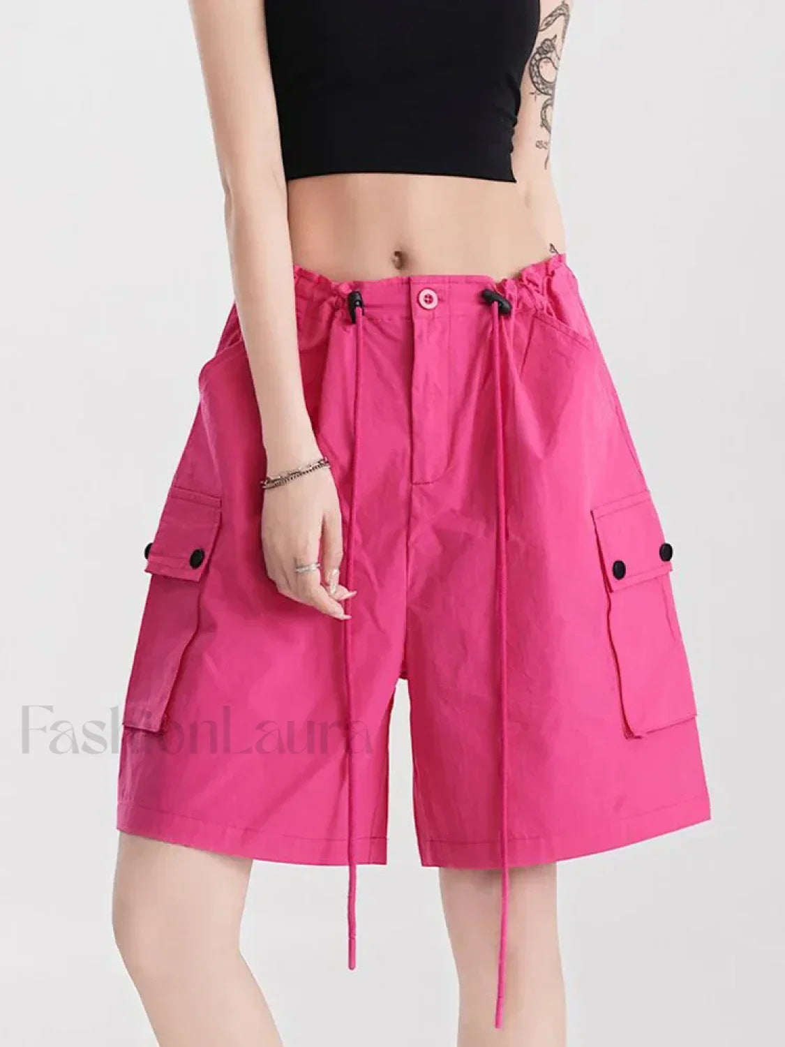 Punk Rose Color Cargo High Waist Short Rose / S Main image