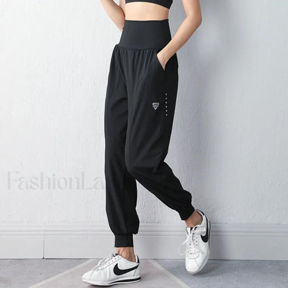 Quick Dry Loose Fitness Jogging Sweatpants Black / S