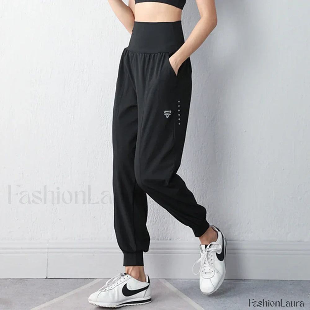 Quick Dry Loose Fitness Jogging Sweatpants Black / S