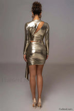 Radiance Metallic Tie Knot Graceful Top + Skirt Set