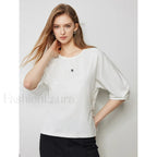 Raglan Half Sleeve Pullover T Shirt Beige / S
