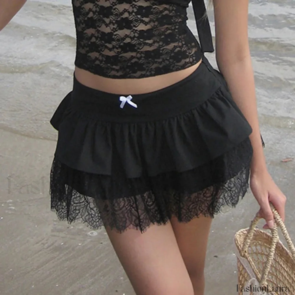 Rave Lace Patchwork Micro Skirt