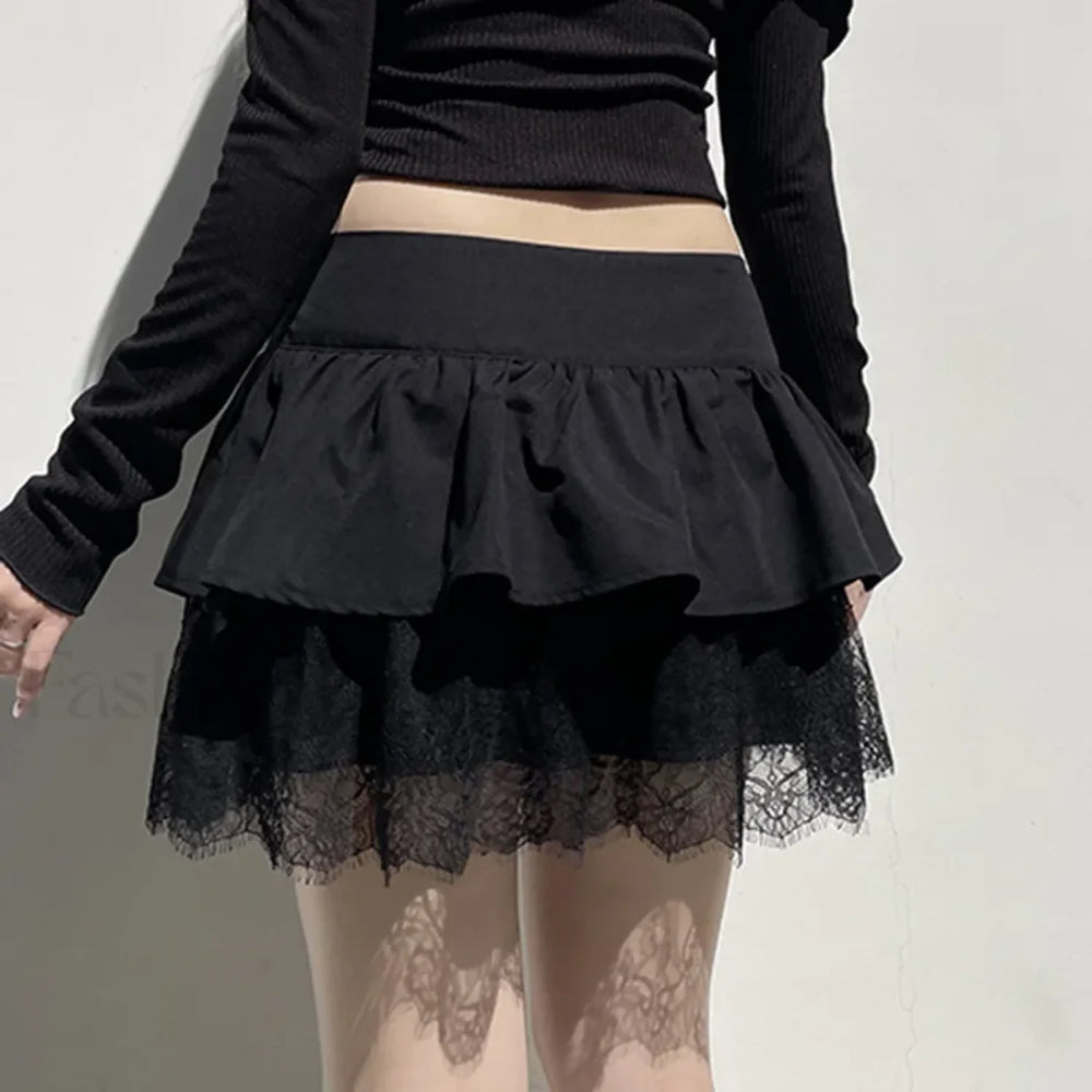 Rave Lace Patchwork Micro Skirt