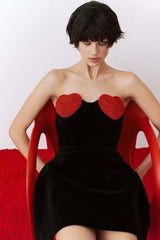 Red Crystal Stylish Heart Dress