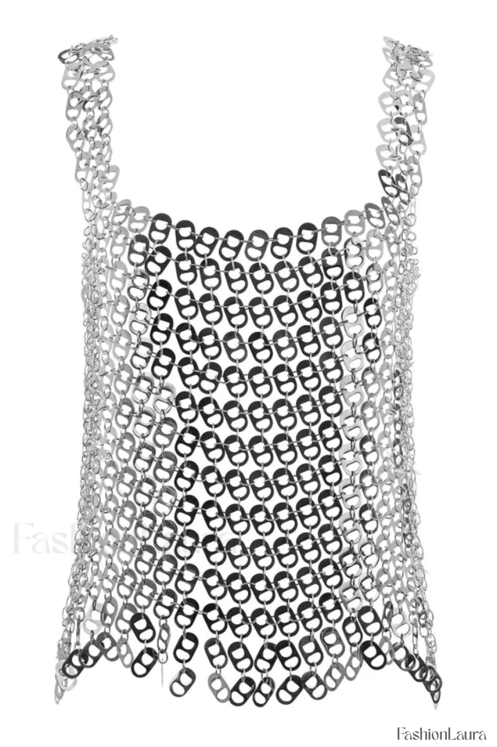 Rein Can Tab Stylish Chainmail Top Free Size / Silver