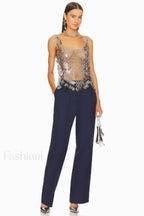 Rein Can Tab Stylish Chainmail Top Free Size / Silver