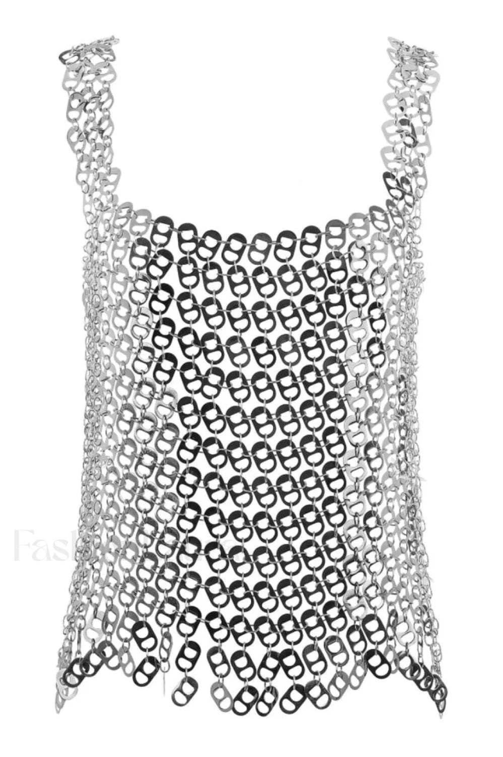 Rein Can Tab Stylish Chainmail Top Free Size / Silver
